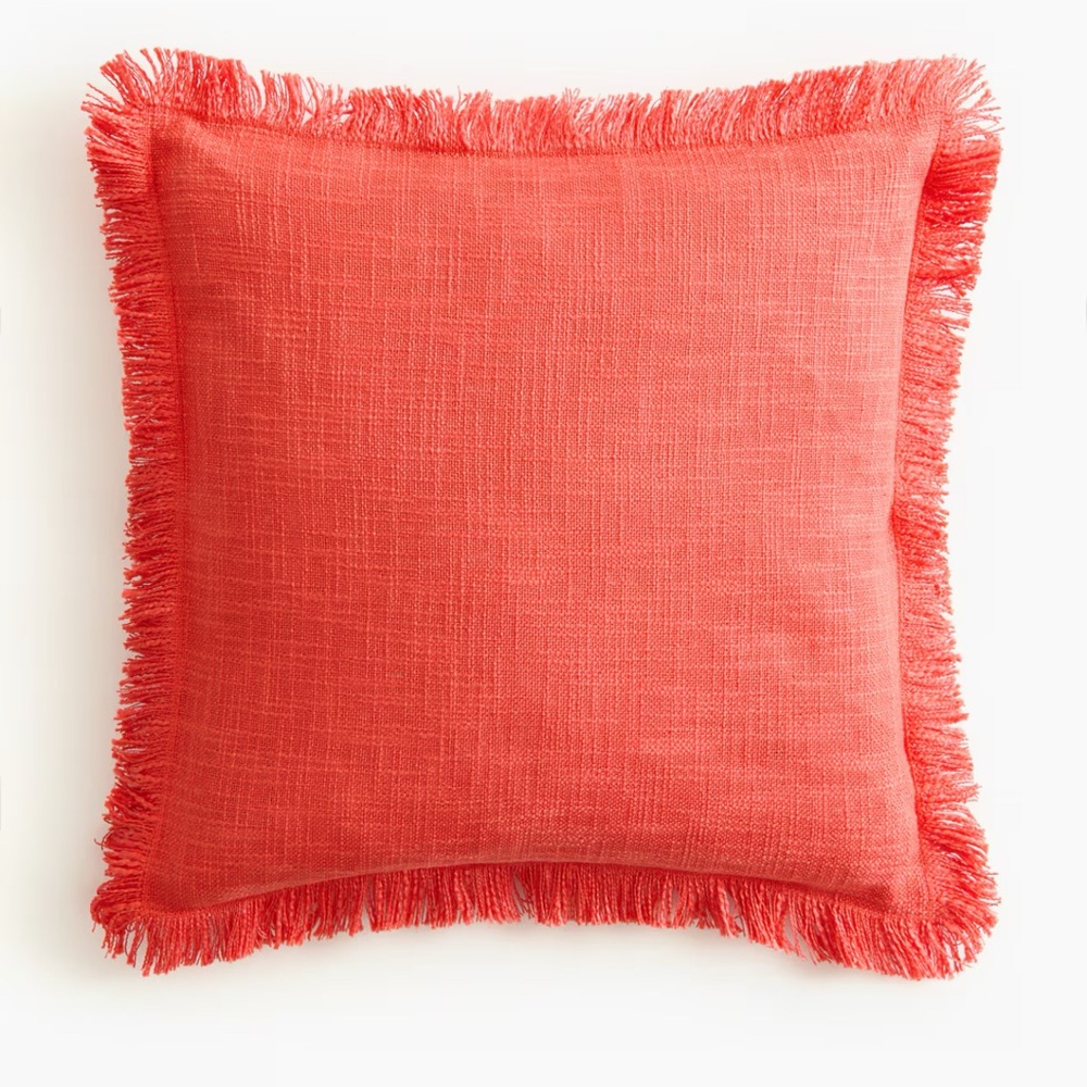 H&M Coral Fringe Accent Pillow Covers (2)